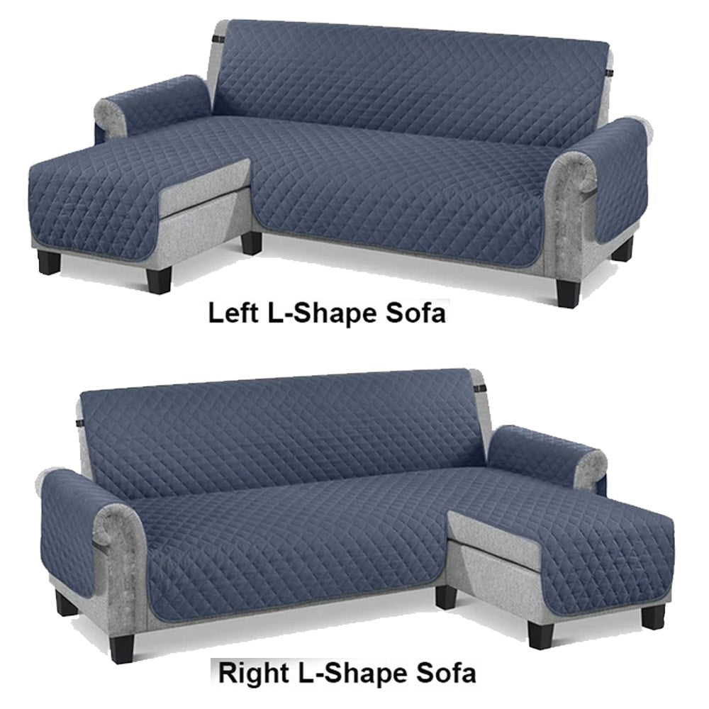 L-Shape Sofa Cover - Grey Blue — L Shape Sofa Covers price in Pakistan