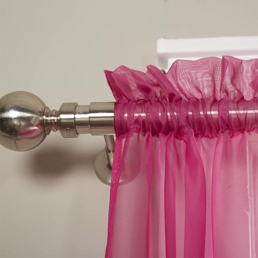 Net Curtains Polyester Sheer Panel - Hot Pink — view 2