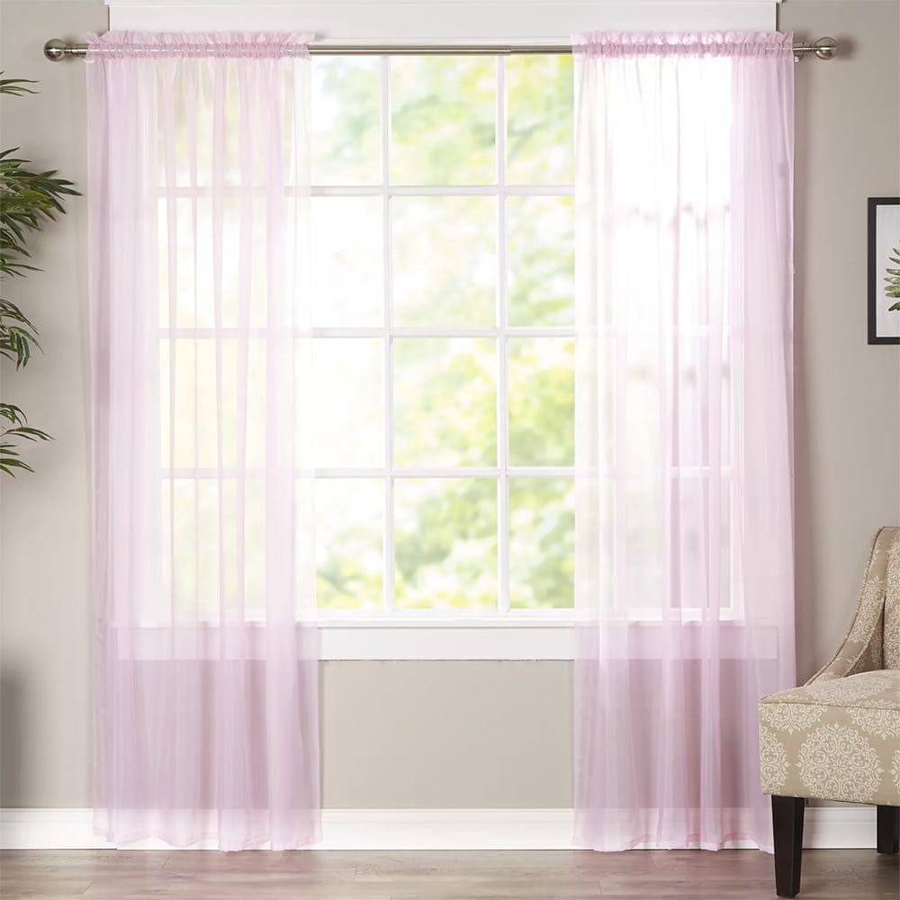 Net Curtains Polyester Sheer Panel - Pink — Net Curtains price in Pakistan