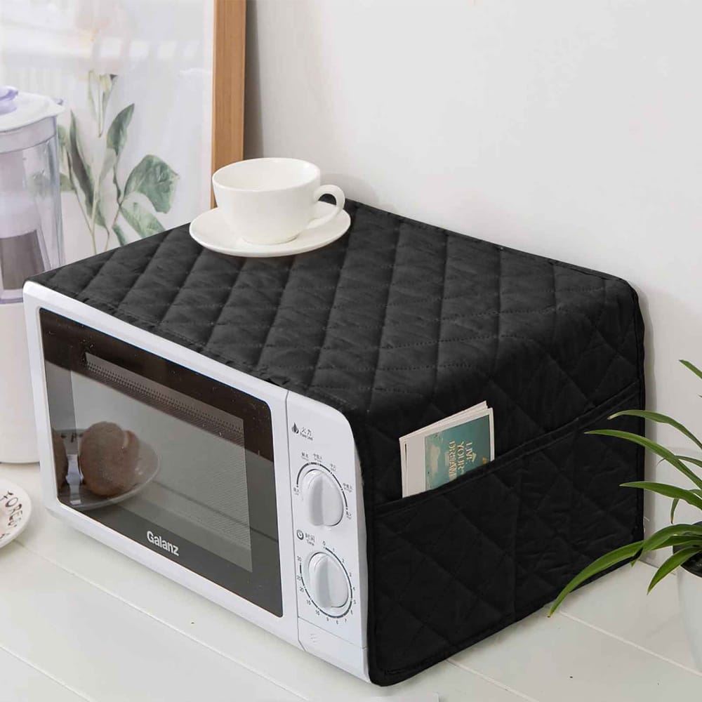 Quilted Microwave Oven Cover - Black β Oven Covers price in Pakistan