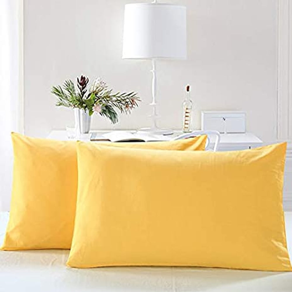 Cotton Pillow Covers - Yellow — Pillow Covers price in Pakistan