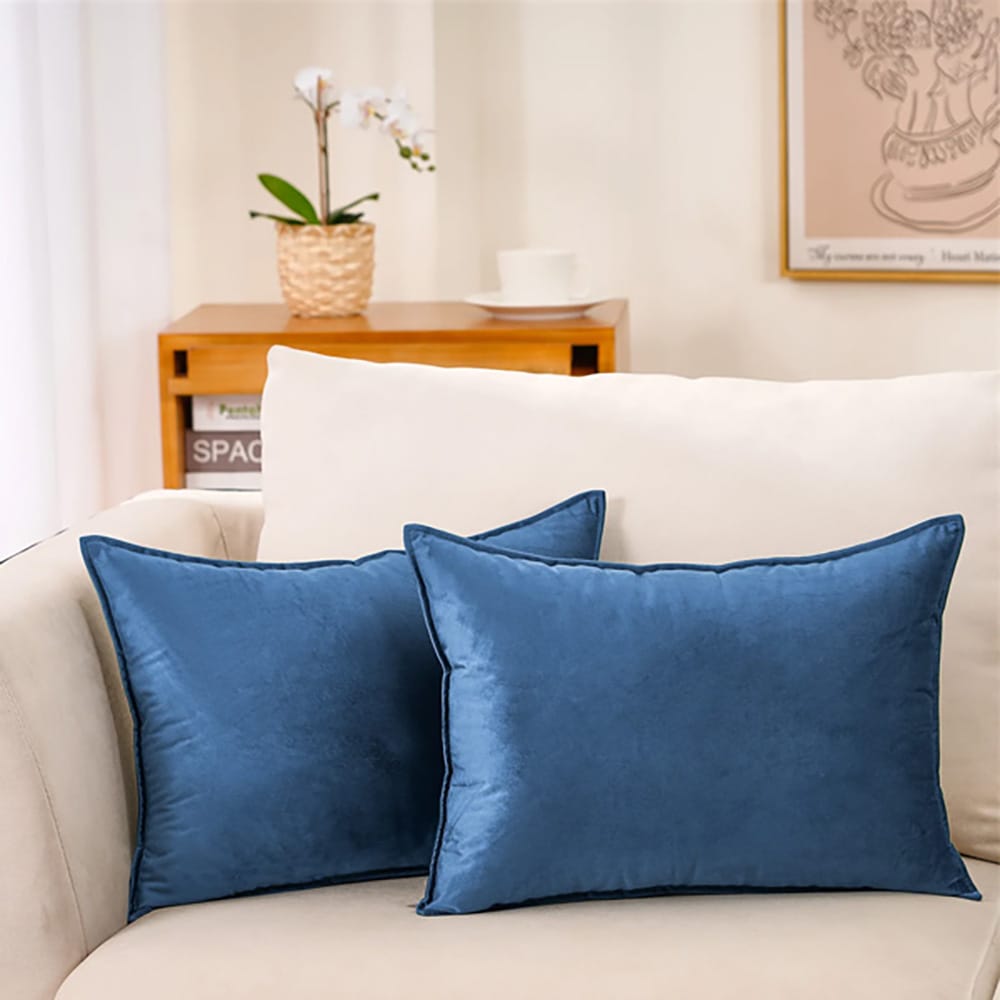 Premium Silk Pillow Covers – Dark Blue — Pillow Covers price in Pakistan