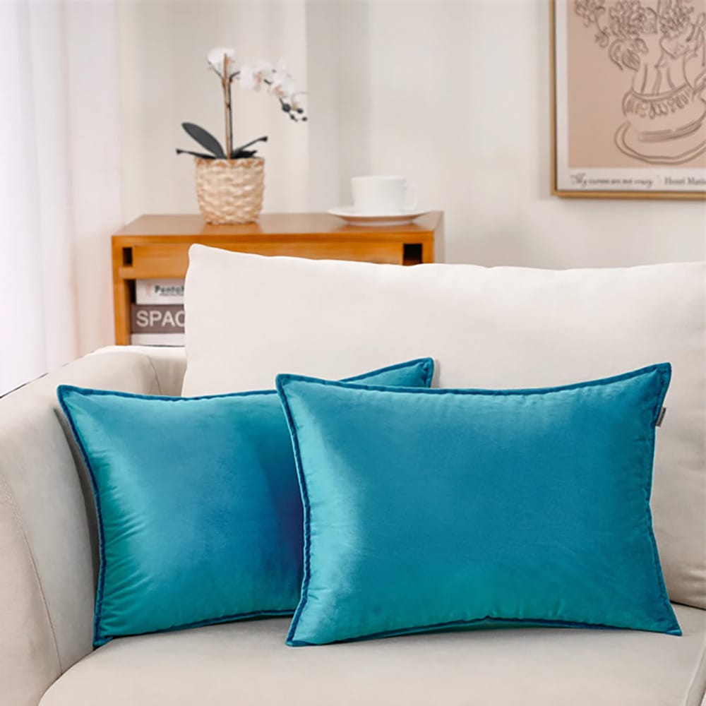 Premium Silk Pillow Covers – Dark Cyan — Pillow Covers price in Pakistan