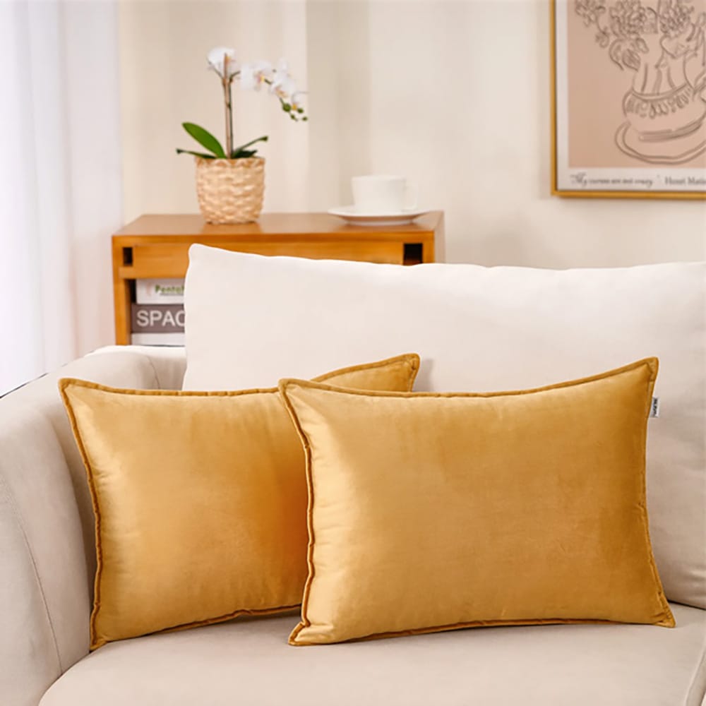 Premium Silk Pillow Covers – Gold — Pillow Covers price in Pakistan