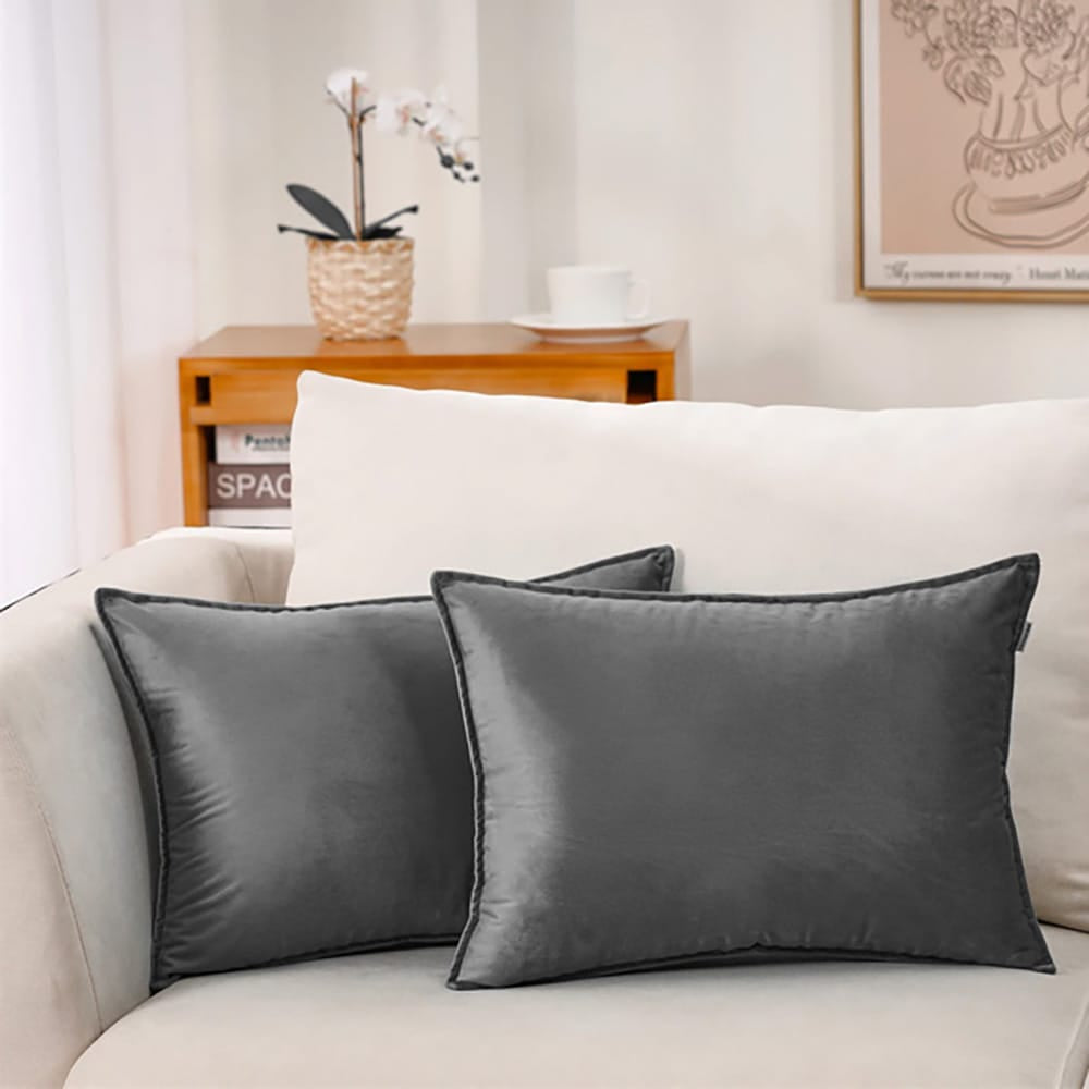 Premium Silk Pillow Covers – Grey — Pillow Covers price in Pakistan