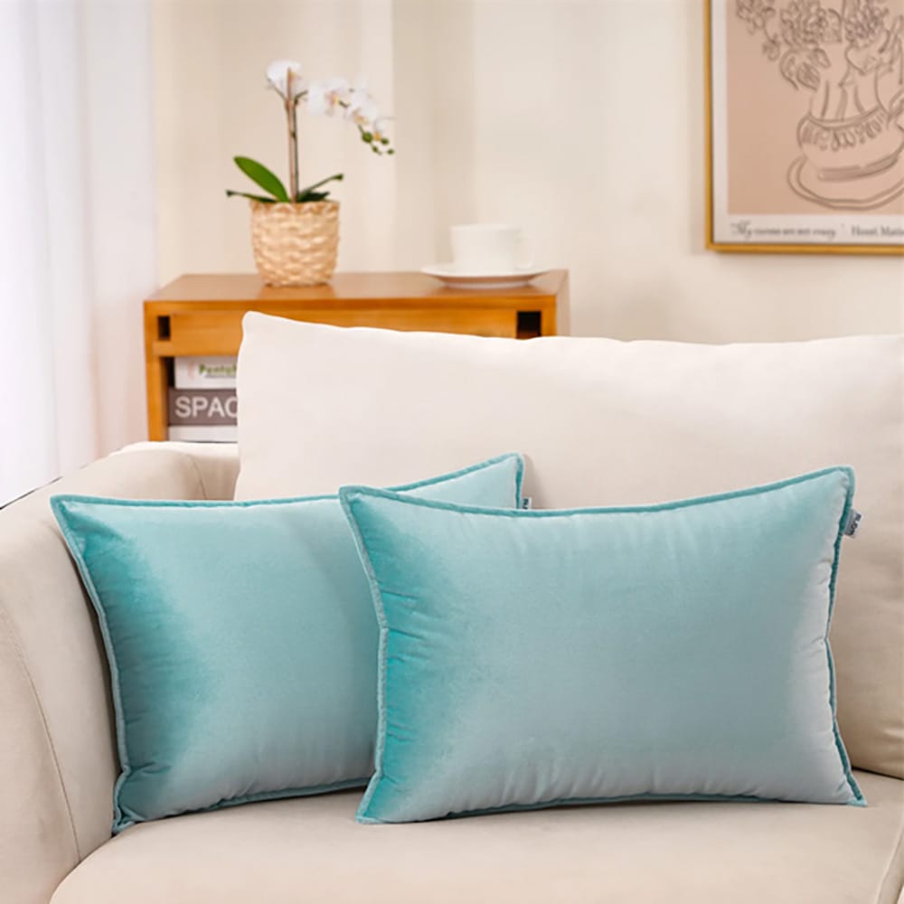 Premium Silk Pillow Covers – Teal — Pillow Covers price in Pakistan