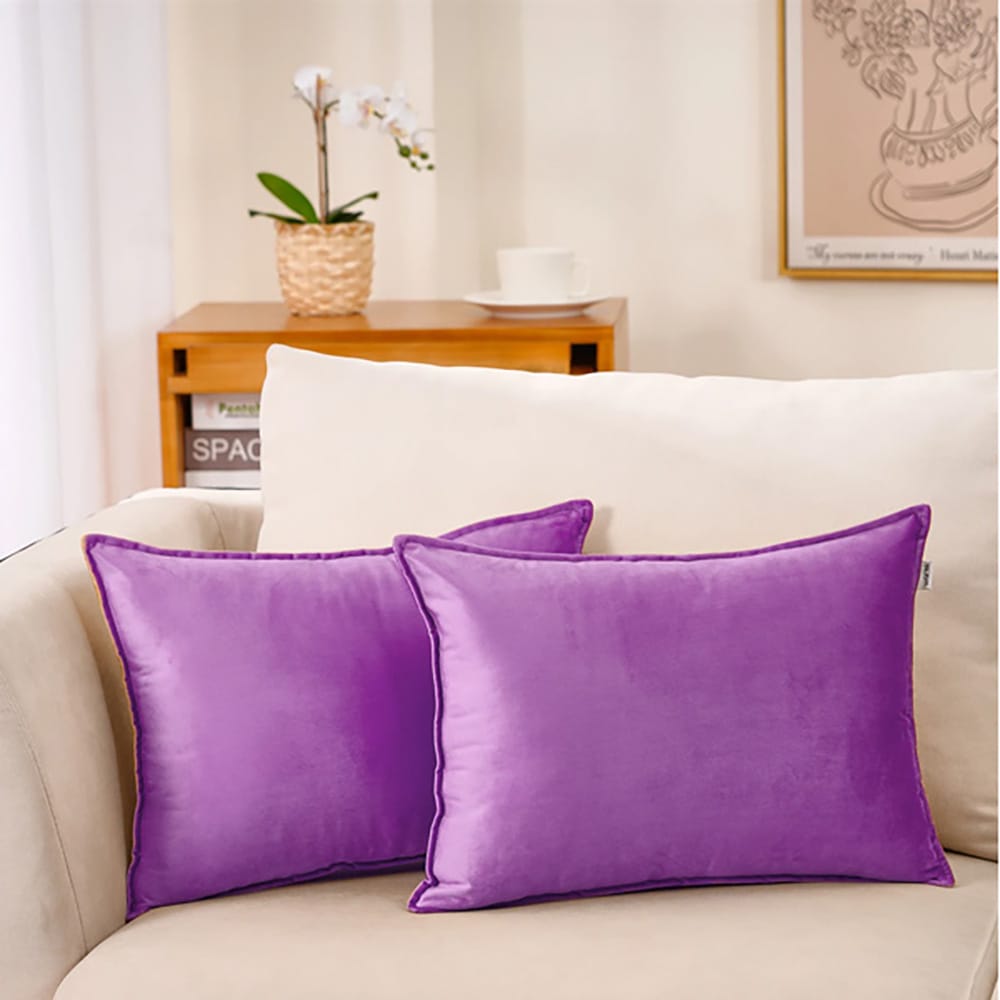 Premium Silk Pillow Covers – Violet — Pillow Covers price in Pakistan