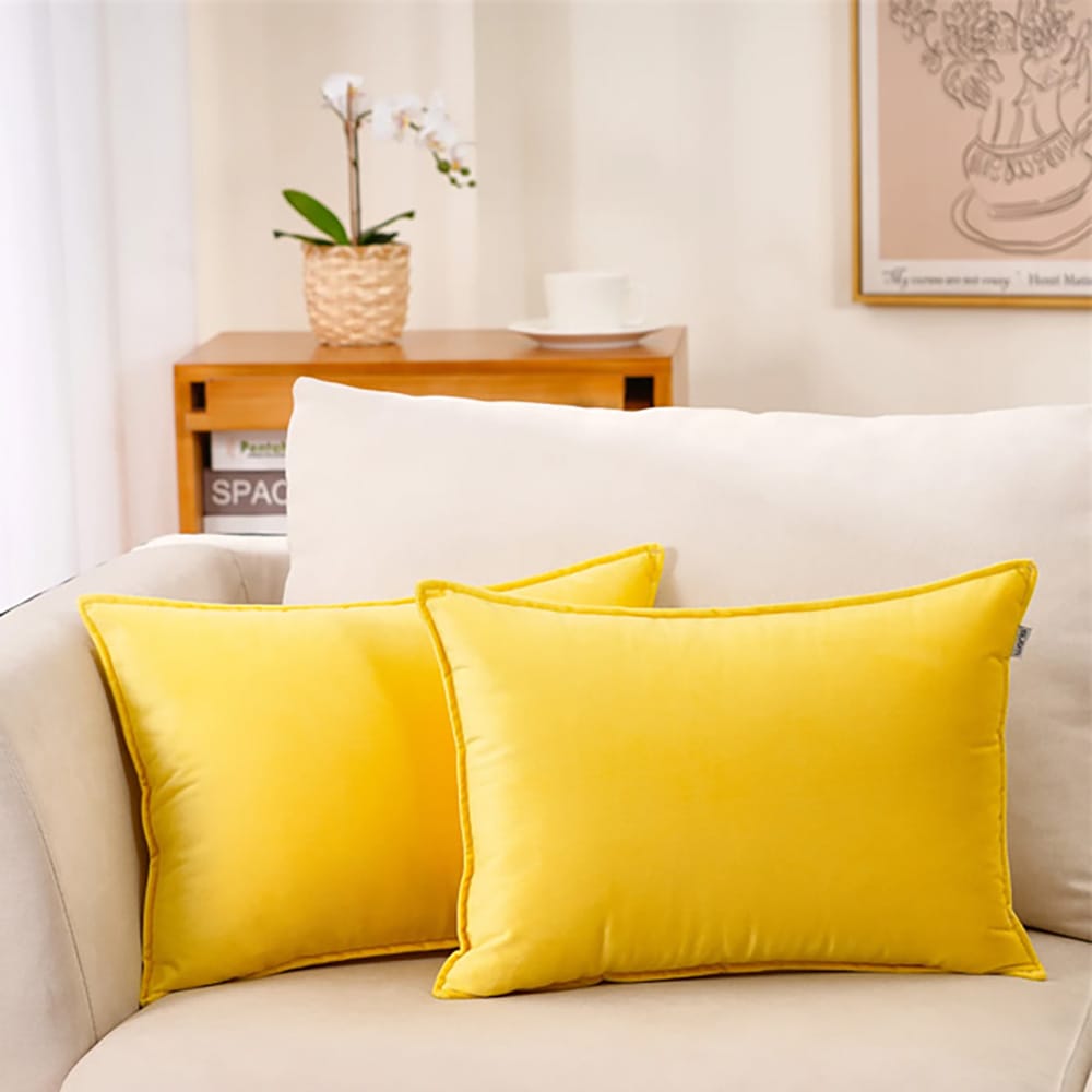Premium Silk Pillow Covers – Yellow — Pillow Covers price in Pakistan