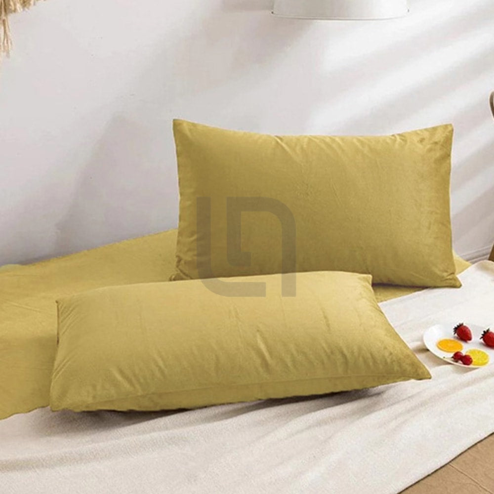 Premium Velvet Pillow Covers - Yellow β Pillow Covers price in Pakistan