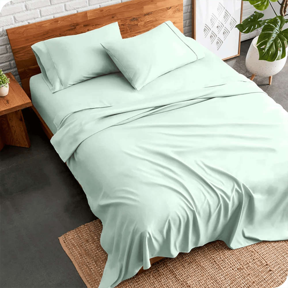 Cotton Plain Bed Sheet - Spring Mint โ Plain Bed Sheets price in Pakistan