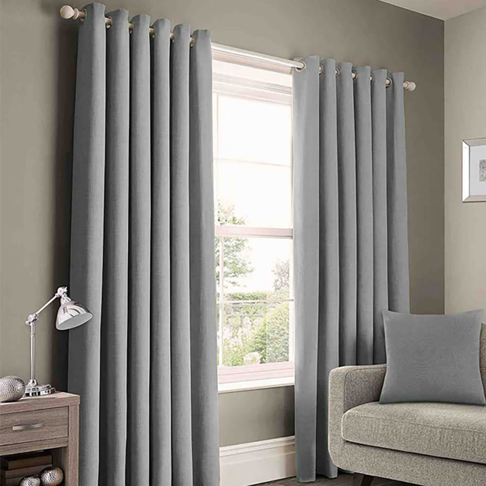 Plain Cotton Curtain - Grey — Plain Curtains price in Pakistan