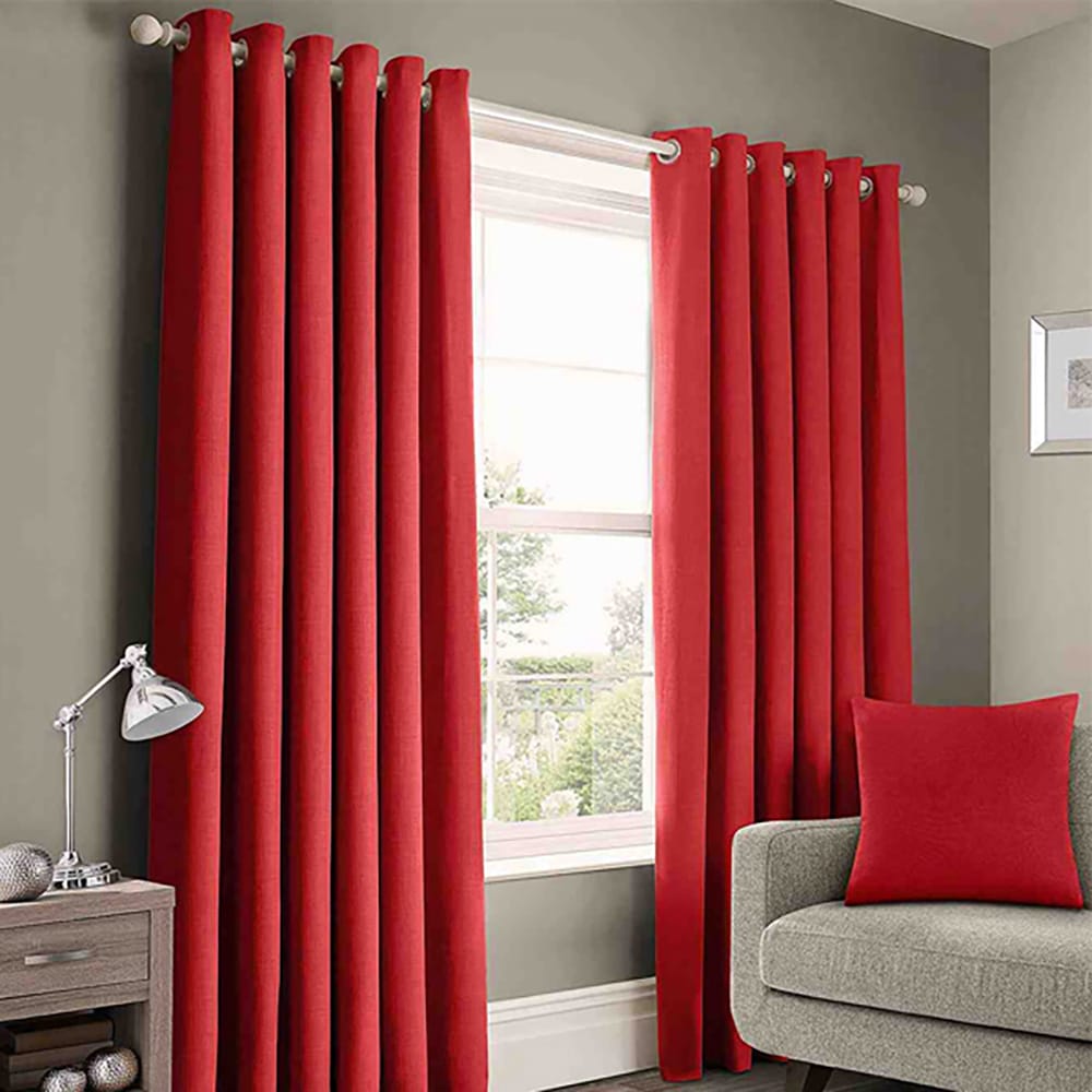 Plain Cotton Curtain - Red — Plain Curtains price in Pakistan