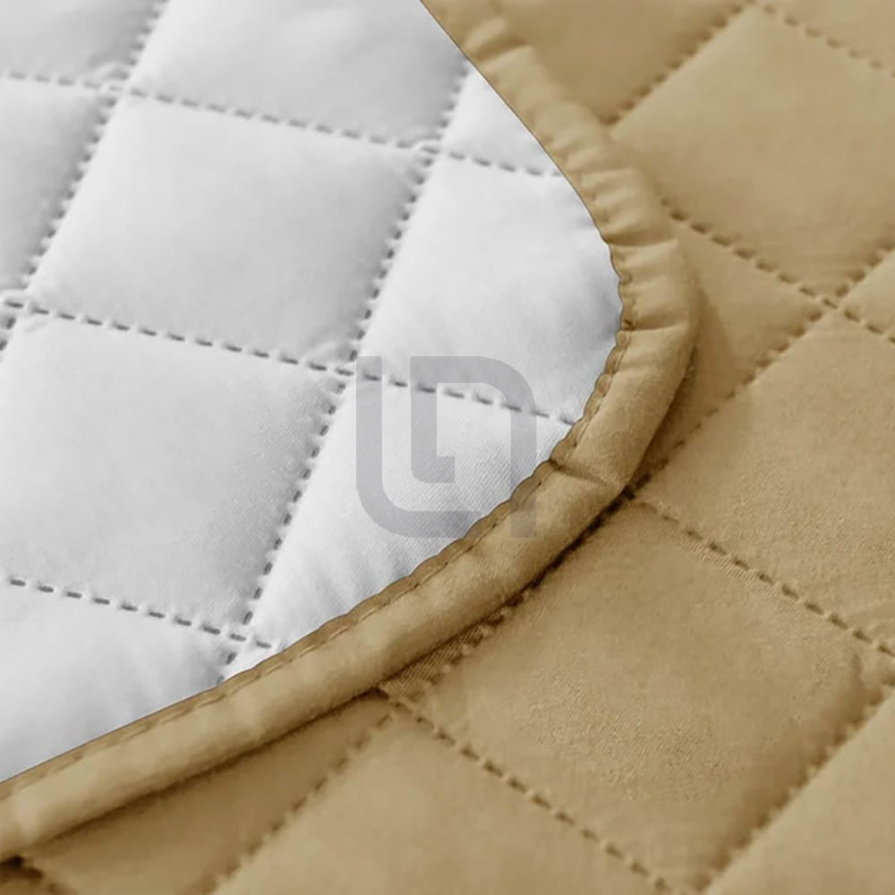 Quilted Non-Slip Box Sofa Cover - Khaki — view 2