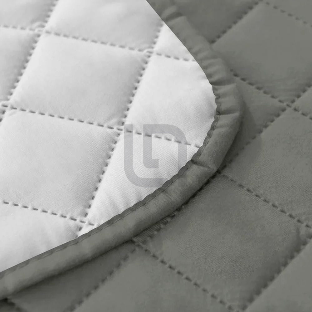 Quilted Non-Slip Box Sofa Cover - Light Grey — view 2