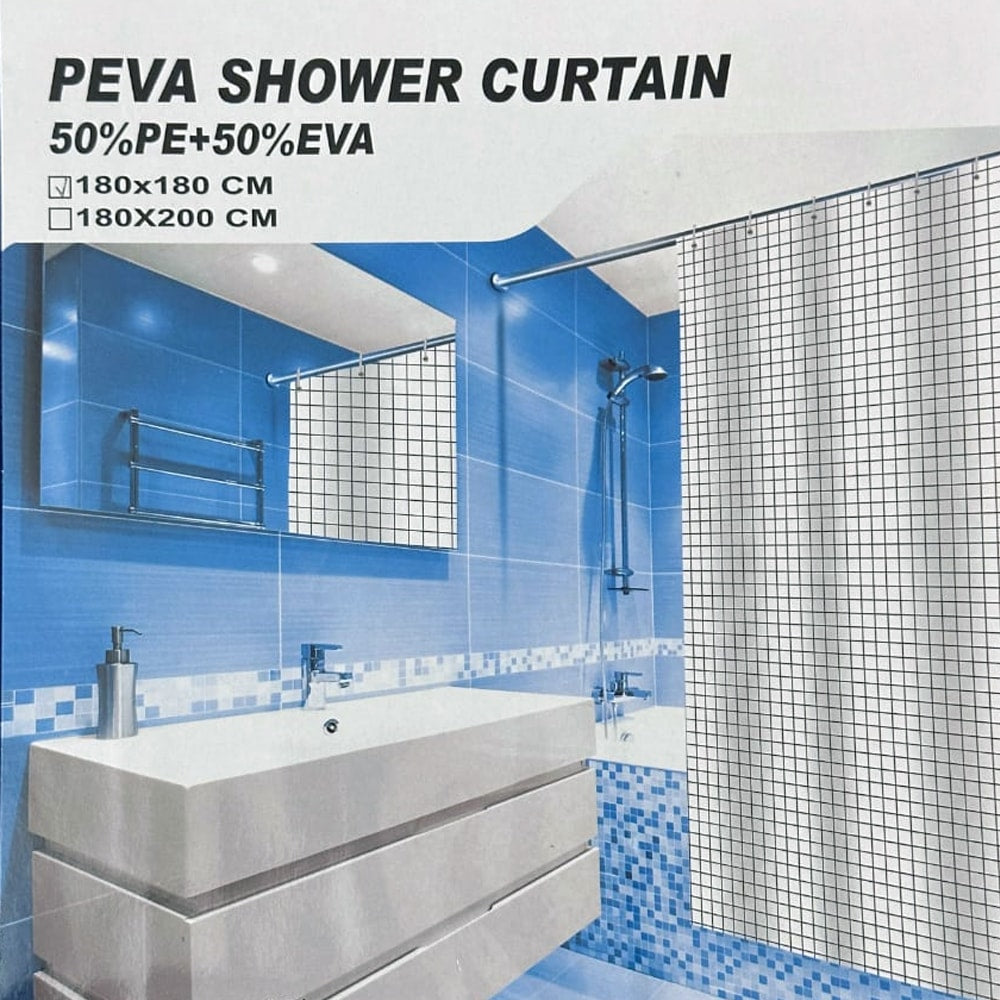 PEVA Waterproof Bathroom Shower Curtain – Plain Blocks — Shower Curtains price in Pakistan