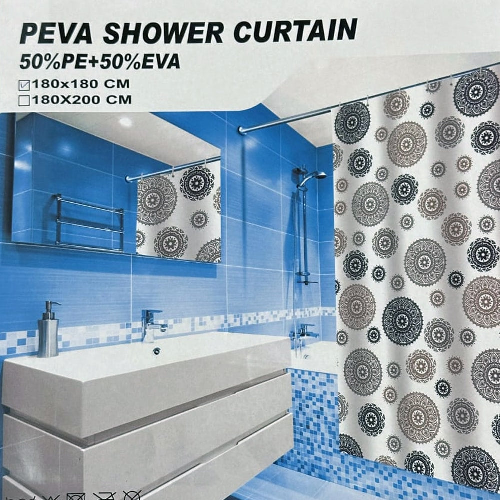PEVA Waterproof Bathroom Shower Curtain – Round Texture — Shower Curtains price in Pakistan