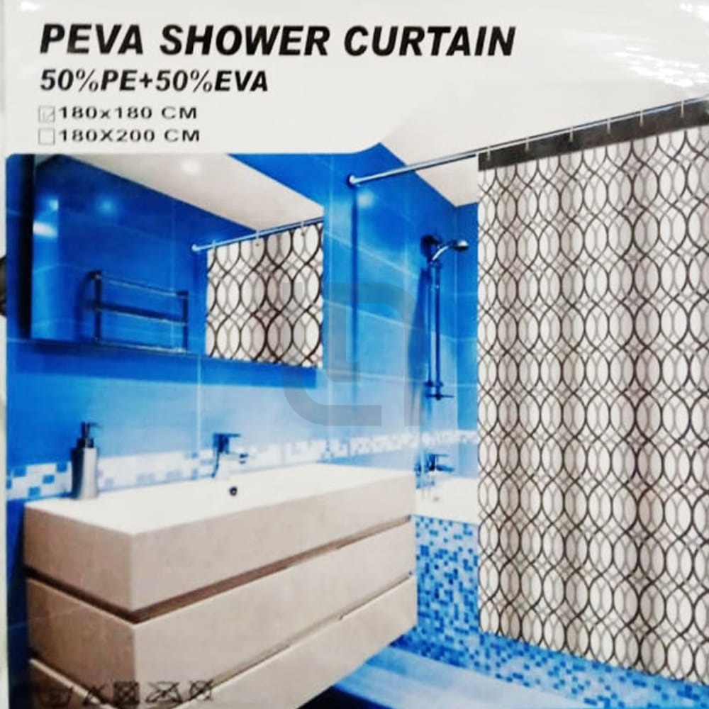 PEVA Waterproof Bathroom Shower Curtain – White and Brown — Shower Curtains price in Pakistan