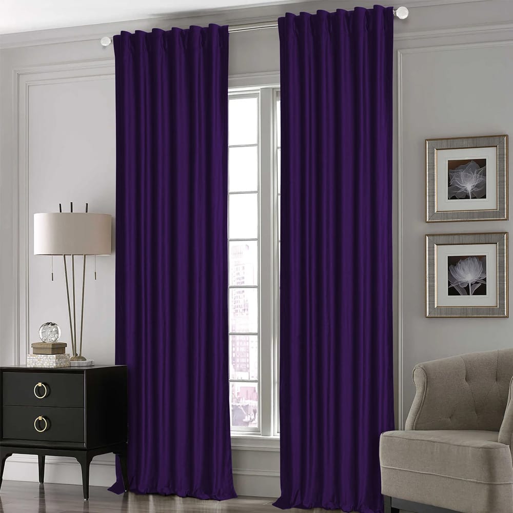Premium Silk Curtains For Office & Home - Purple — Silk Curtains price in Pakistan