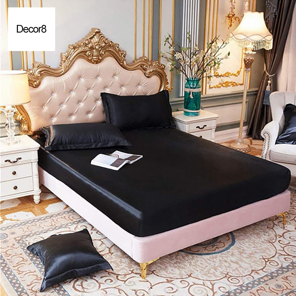 Silk Fitted Sheet - Black โ Silk Fitted Sheets price in Pakistan