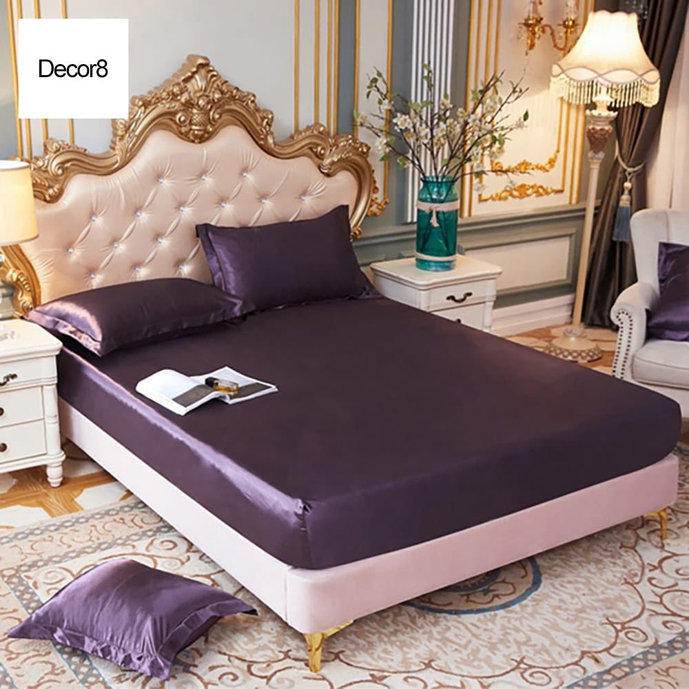 Silk Fitted Sheet - Purple โ Silk Fitted Sheets price in Pakistan