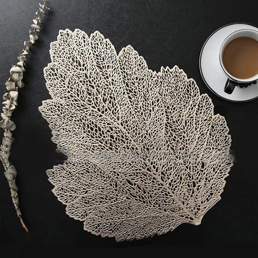 2pcs Coaster Table Mat Set Non-Slip PVC Leaf Placemats โ Table Coasters price in Pakistan