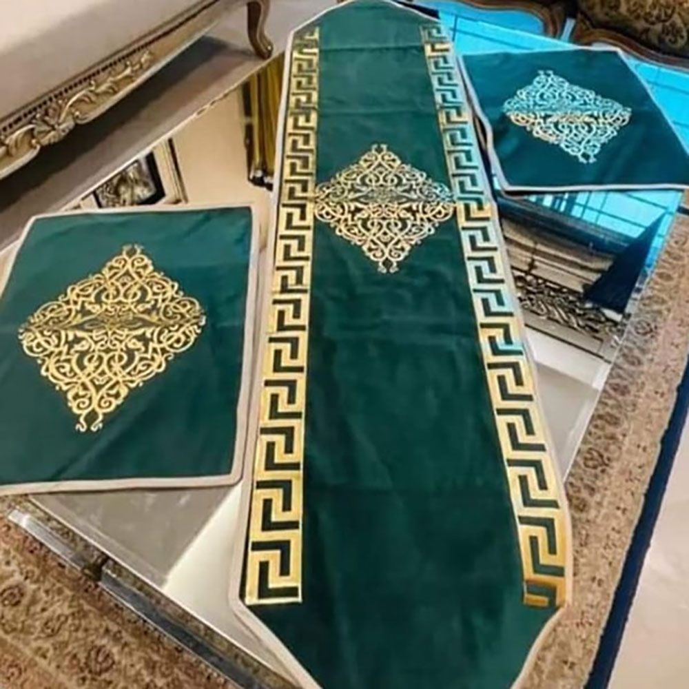 Versace Velvet Table Runner – Green — Table Runners price in Pakistan