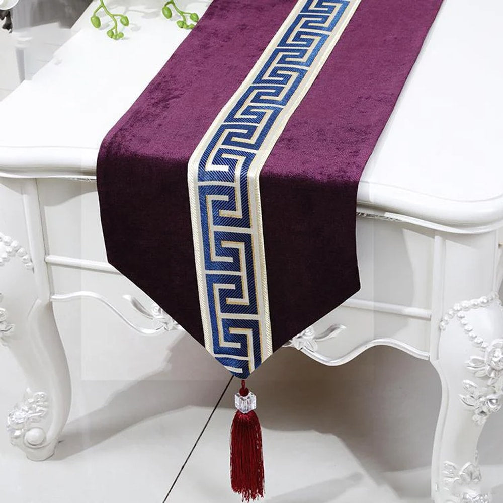 7 PCs Versace Velvet Table Runner Set – Magenta — Table Runners price in Pakistan