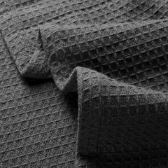 Cotton Waffle Weave Sofa & Bed Throws Blanket for Summer - Grey — view 2