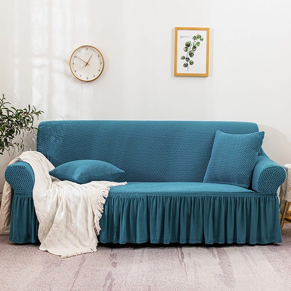 Turkish Mesh Sofa Cover - Sea Blue β Turkish Sofa Covers price in Pakistan