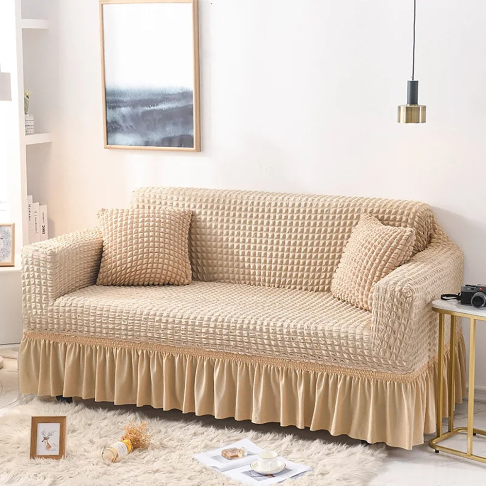 Turkish Style Bubble Sofa Cover - Beige β Turkish Sofa Covers price in Pakistan
