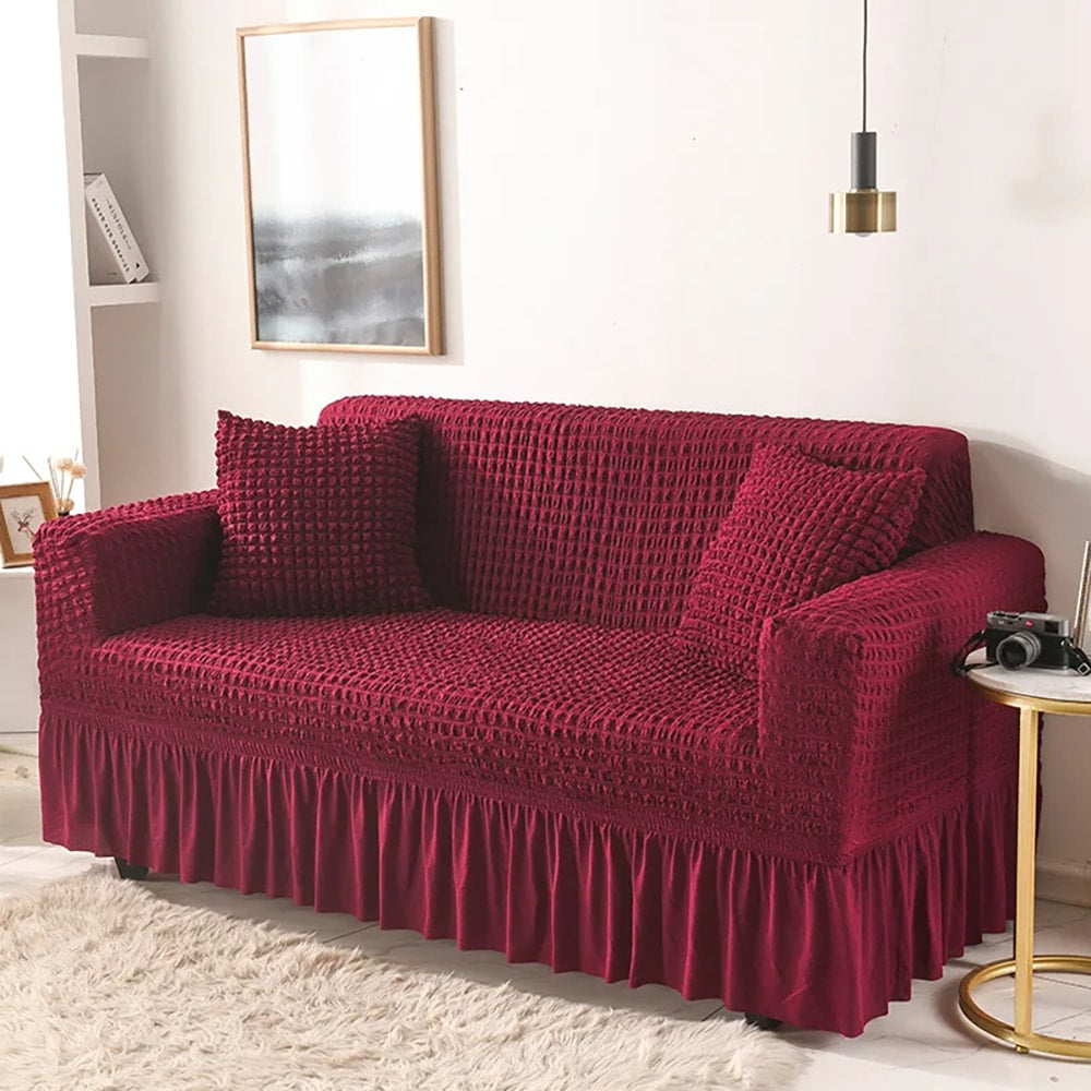 Turkish Style Bubble Sofa Cover - Maroon β Turkish Sofa Covers price in Pakistan