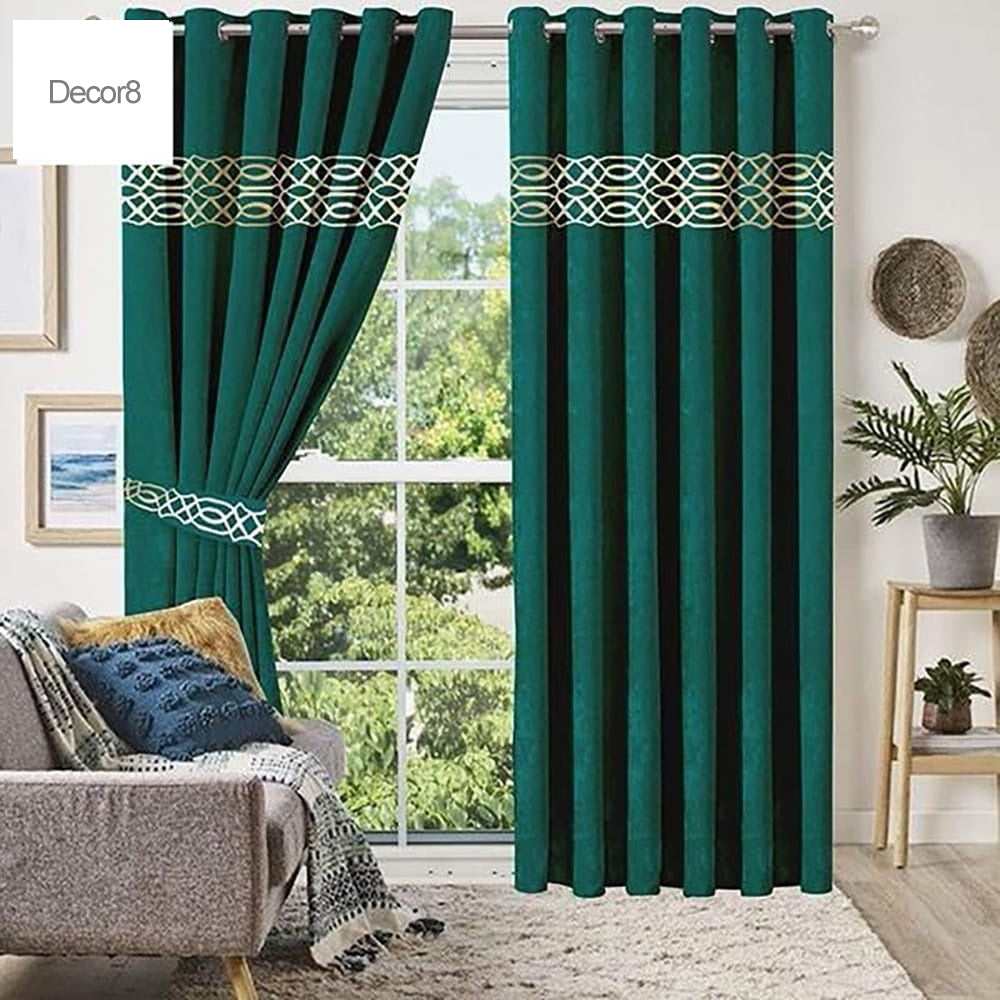 Premium Velvet Curtain Panels - Green β Velvet Curtains price in Pakistan