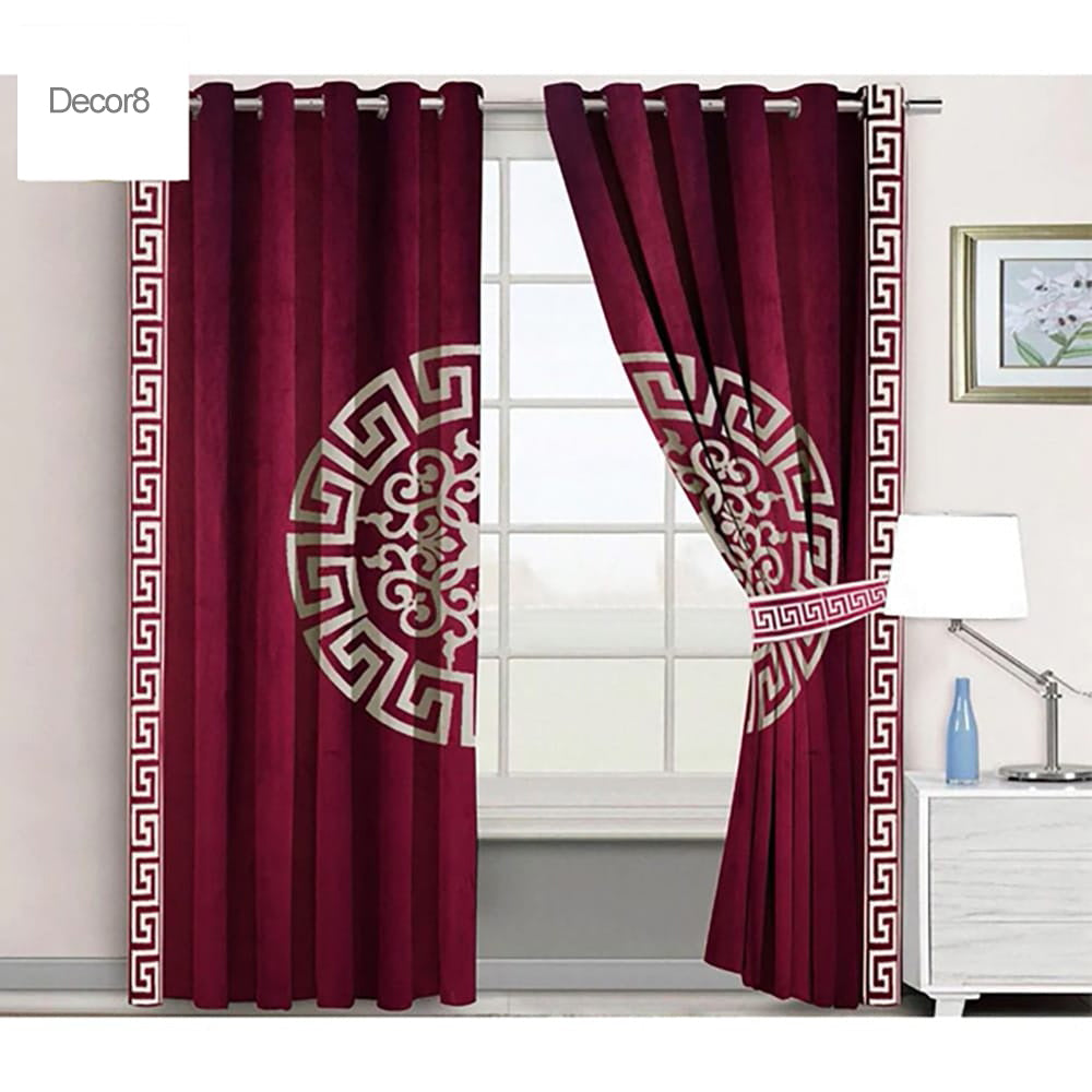 Premium Versace Velvet Curtains - Maroon β Velvet Curtains price in Pakistan