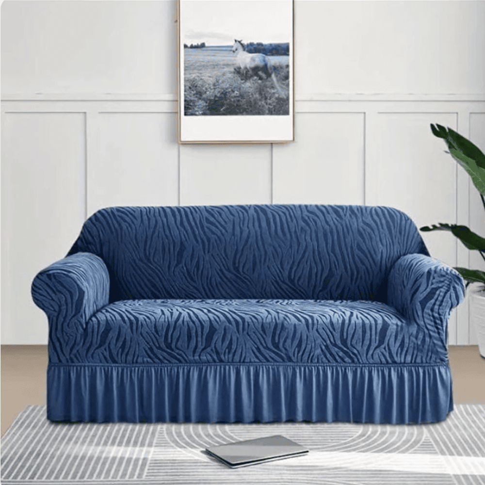 Zebra Sofa Cover - Blue — Zebra Sofa Covers price in Pakistan